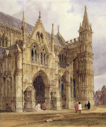 Il portico nord-ovest della Cattedrale di Salisbury, 1832
